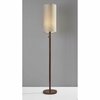 Homeroots Walnut Wood Floor Lamp with Slim Cylindrical Shade 372562